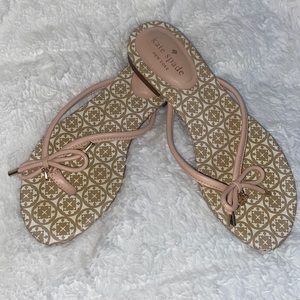 Kate Spade Beige/Pink Bow Sandals